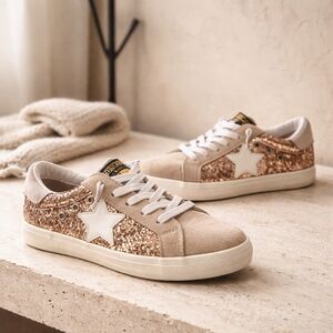 Vintage Havana Flair 9 Gold Multi Glitter  Size 6.5 Womens Sneakers